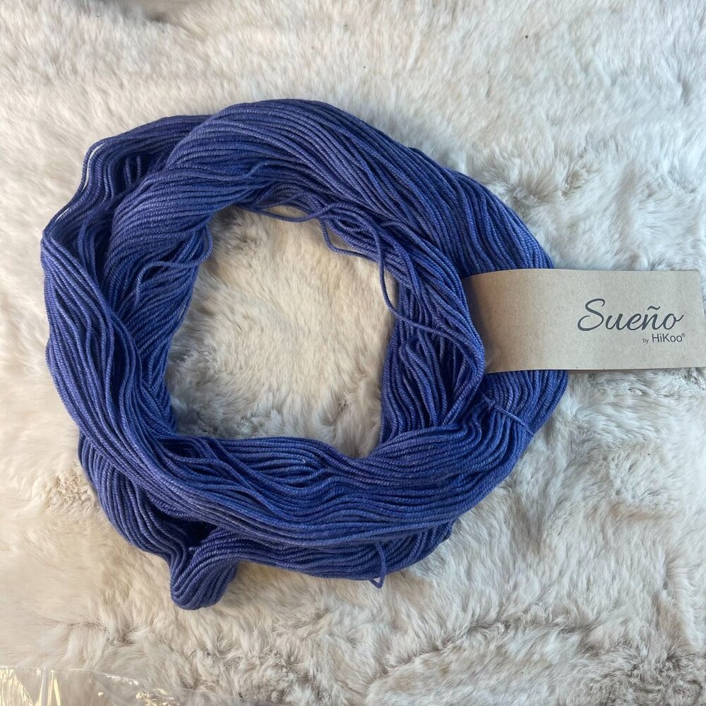 Skacel Sueno Yarn Worsted by Hikoo 1438 Blue Turks-Merino/Bamboo 233 Meters